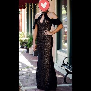 Jovani Prom Dress Black Lace Size 8